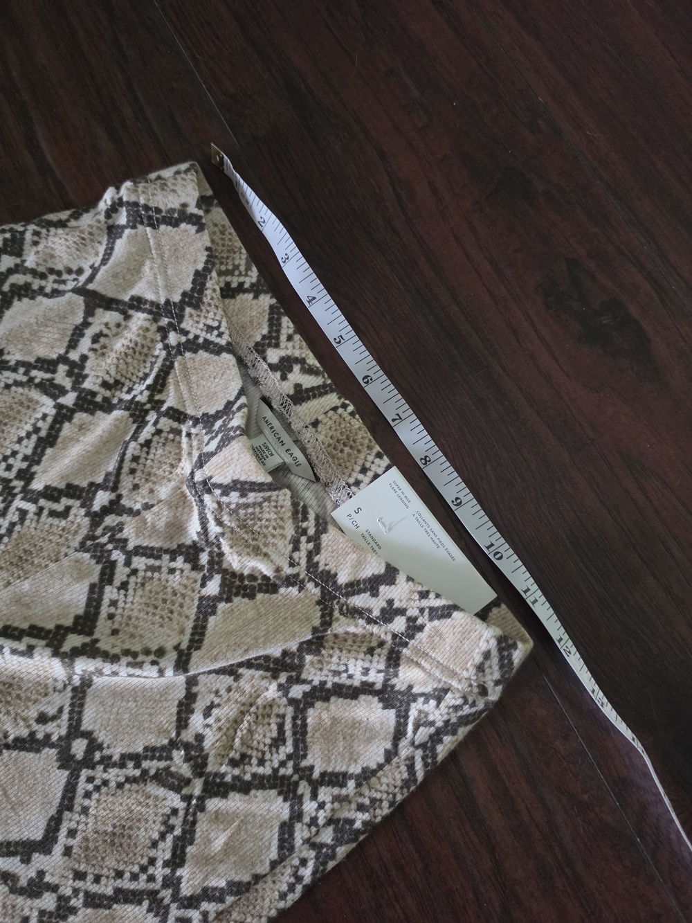 American Eagle Snake Print Flared Pants - Neutral Python Pattern - Picture 4 of 6